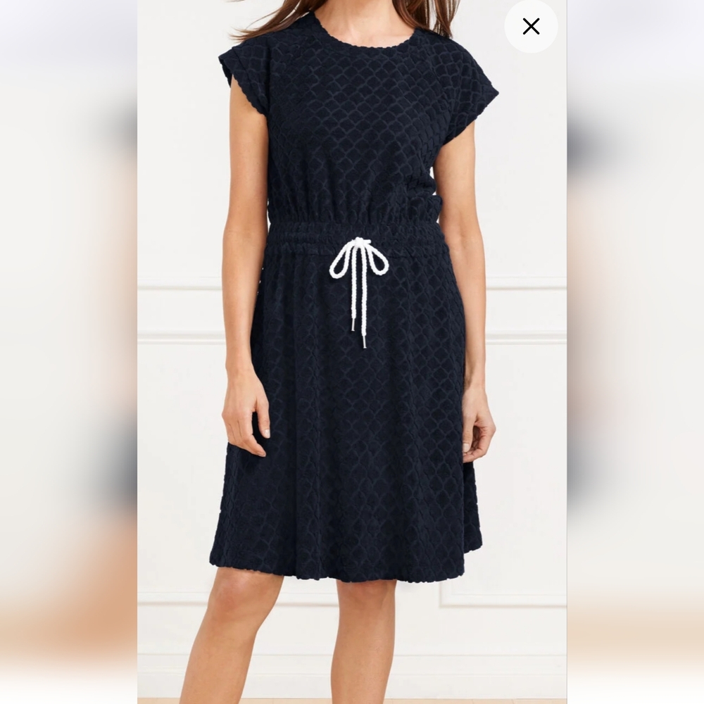 Talbot's Navy Seashell Terry Dress Or Cover Up Size P